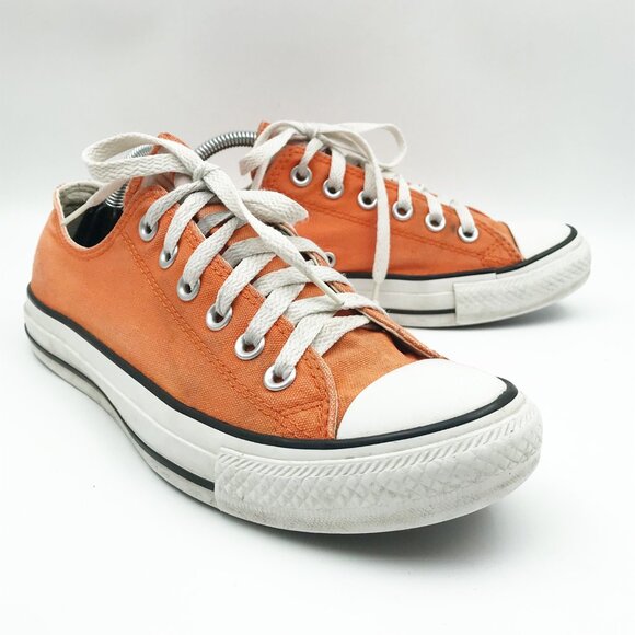 CONVERSE Chuck Taylor All Star Orange Low Top Sneakers Womens 8 - Picture 1 of 15